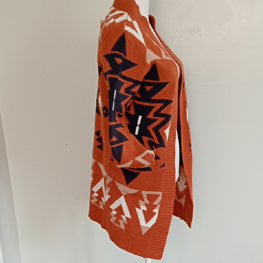 Cato Geometric Patterned Rust Cardigan - image 6